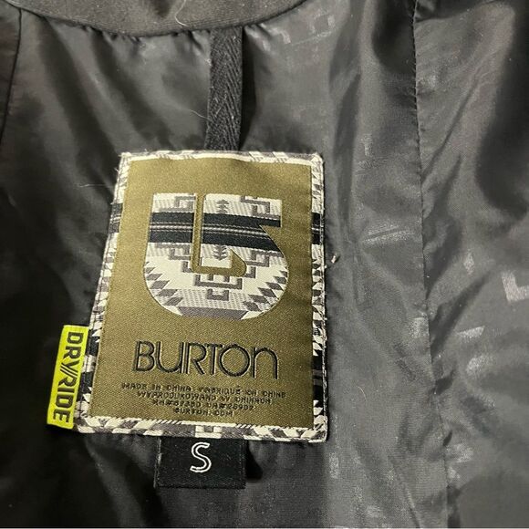 BURTON Dry Ride Black Jacket Snowboard Ski Winter Removable Hood Size Small - Picture 10 of 13